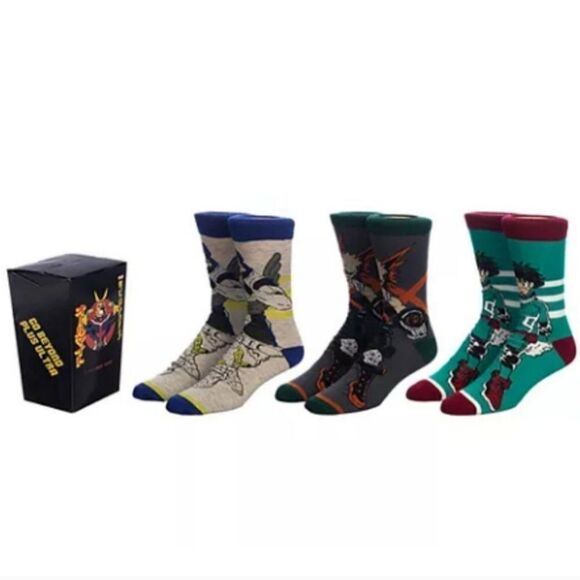 My Hero Academia 3-Pack Crew Socks - Picture 1 of 4